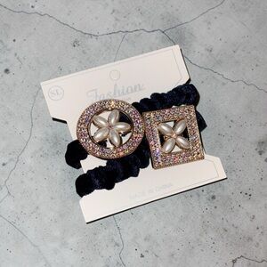 Navy Blue Velvet Hair Scrunchies